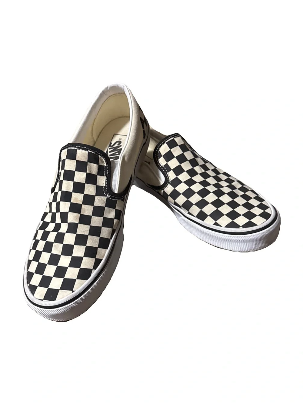 Vans Canvas Slip-Ons Checkered Black & Cream 10